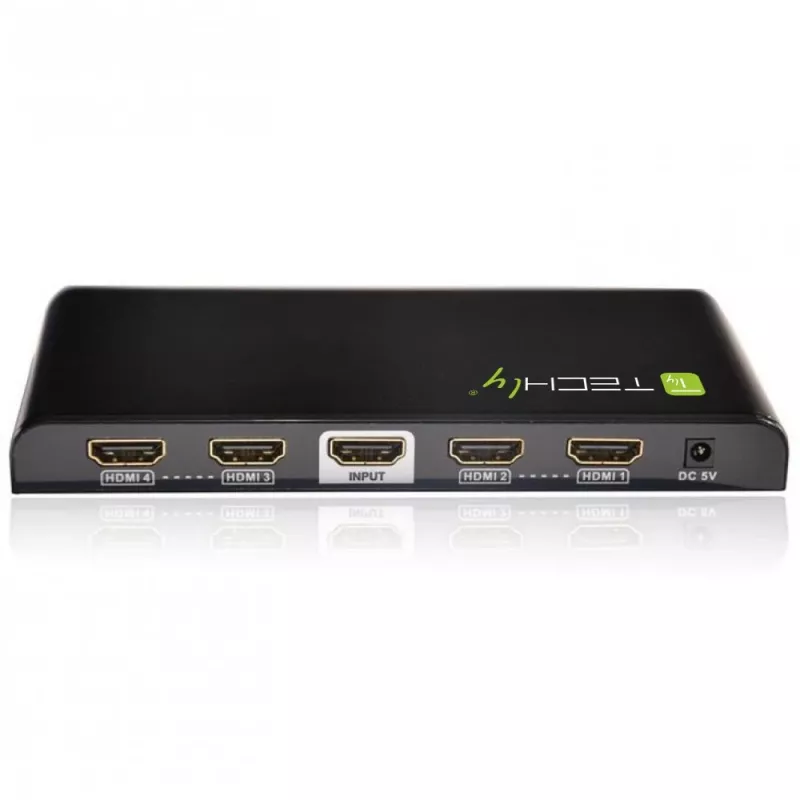 Techly HDMI sadalītājs, 4 virzienu, 4K*2K, IDATA HDMI-4K4, HDMI, 4x HDMI, 1x HDMI F, 4096 x 2160 pikseļi, melns, 36 biti