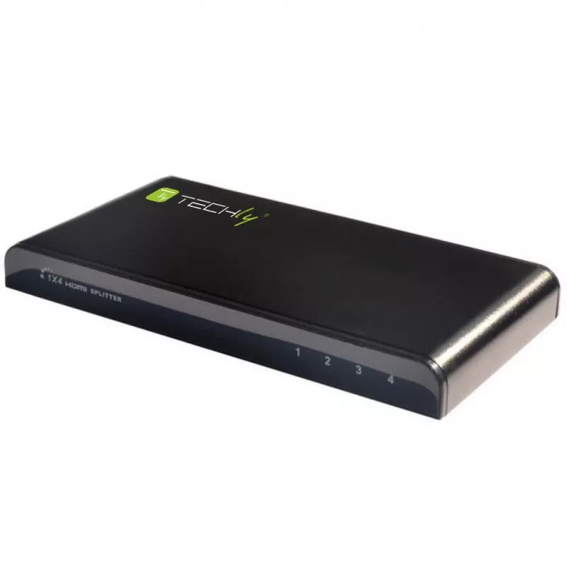 Techly HDMI sadalītājs, 4 virzienu, 4K*2K, IDATA HDMI-4K4, HDMI, 4x HDMI, 1x HDMI F, 4096 x 2160 pikseļi, melns, 36 biti