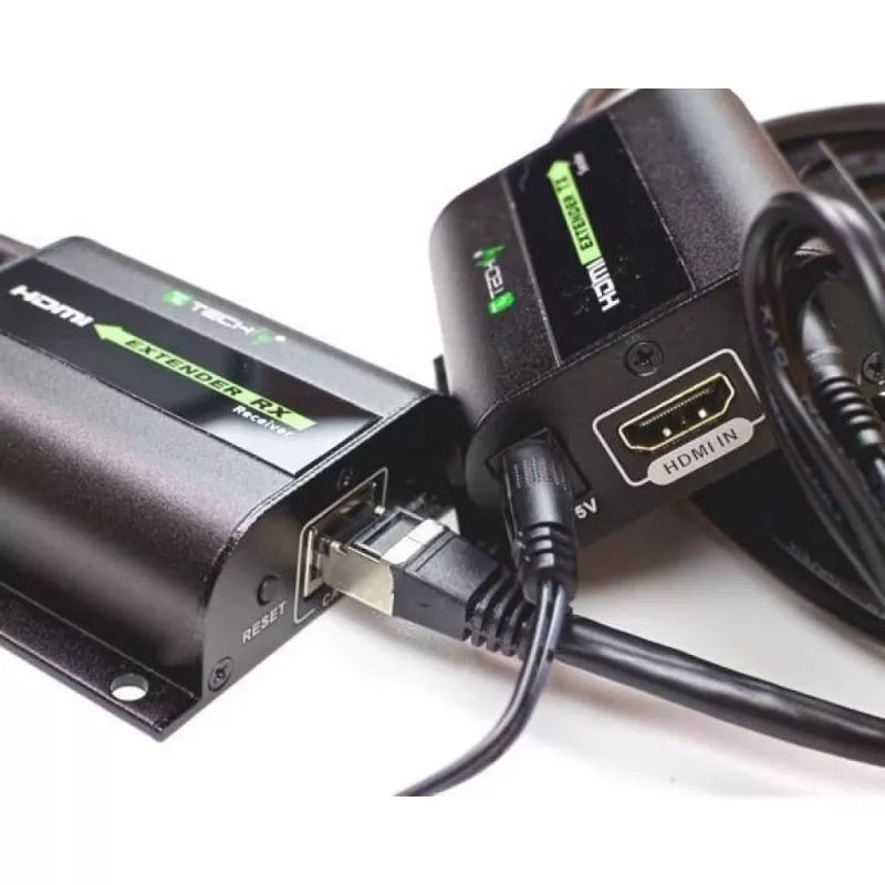 Techly HDMI paplašinātājs Full HD uz Cat.5E / 6 / 6A / 7 kabeļa, maks. 60 m, automātiska regulēšana IDATA EXT-E70I