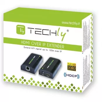 Techly pastiprinātājs / sadalītājs HDMI caur IP tīklu IDATA EXTIP-373