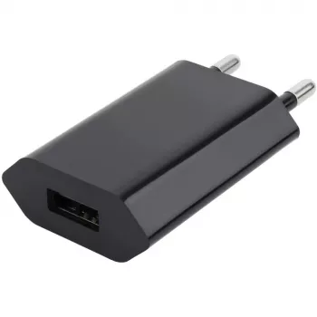 Techly Compact Charger USB 1A European Plug Melns