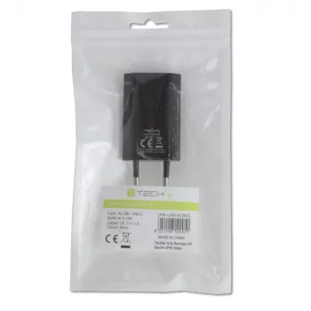 Techly Compact Charger USB 1A European Plug Melns