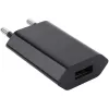 Techly Compact Charger USB 1A European Plug Melns
