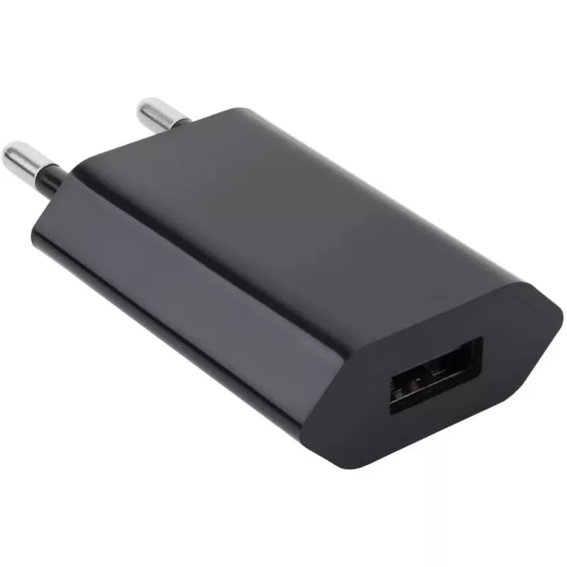 Techly Compact Charger USB 1A European Plug Melns