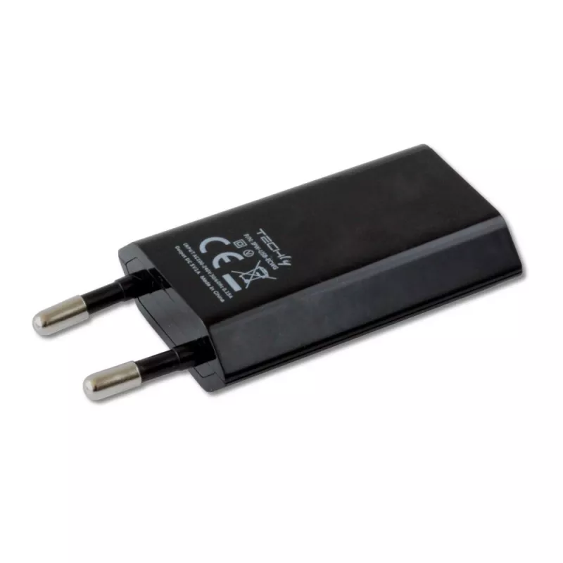 Techly Compact Charger USB 1A European Plug Melns