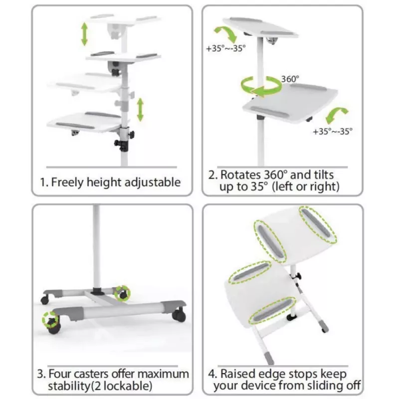 Techly Universal Trolley for Notebook / Projector, Balts ICA-TB TPM-6