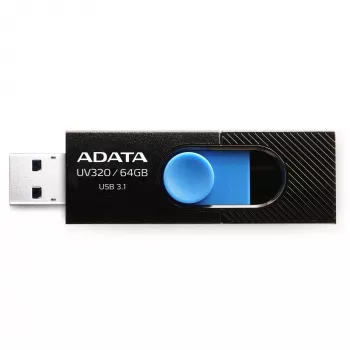 ADATA UV320 USB zibatmiņa 64 GB USB Type-A 3.2 Gen 1 (3.1 Gen 1) Melns, Zils