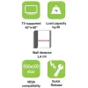 Techly sienas stiprinājums LED LCD televizoram 42-80, īpaši plāns, fiksēts, H600mm, ICA-PLB 860