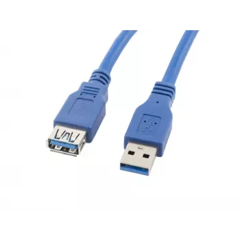 USB A uz USB A kabelis LANBERG CA-US3E-10CC-0018-B 1,8 m, USB 3.0, zils, 4800 Mbit/s