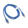 USB A uz USB A kabelis LANBERG CA-US3E-10CC-0018-B 1,8 m, USB 3.0, zils, 4800 Mbit/s