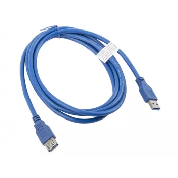 USB A uz USB A kabelis LANBERG CA-US3E-10CC-0018-B 1,8 m, USB 3.0, zils, 4800 Mbit/s