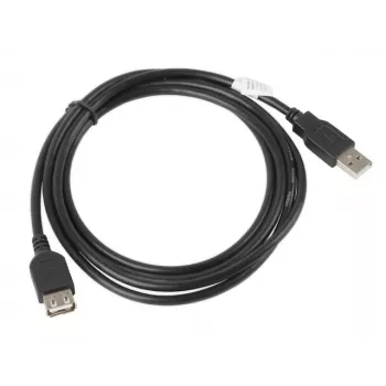 USB A–A kabelis LANBERG CA-USBE-10CC-0018-BK, USB 2.0, 1,8 m, melns