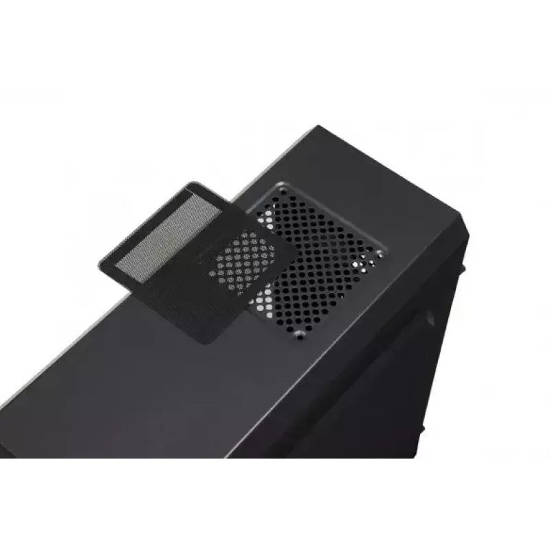 iBox Orcus X14 Midi Tower datora korpuss, ATX/Micro ATX/ITX, sānu logs, 2x 120 mm sarkani apgaismoti ventilatori, 3x 3,5 collu, 2x 2,5 collu, 1x 5,25 collu nodalījumi, USB 3.0, melns