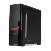 iBox Orcus X14 Midi Tower datora korpuss, ATX/Micro ATX/ITX, sānu logs, 2x 120 mm sarkani apgaismoti ventilatori, 3x 3,5 collu, 2x 2,5 collu, 1x 5,25 collu nodalījumi, USB 3.0, melns