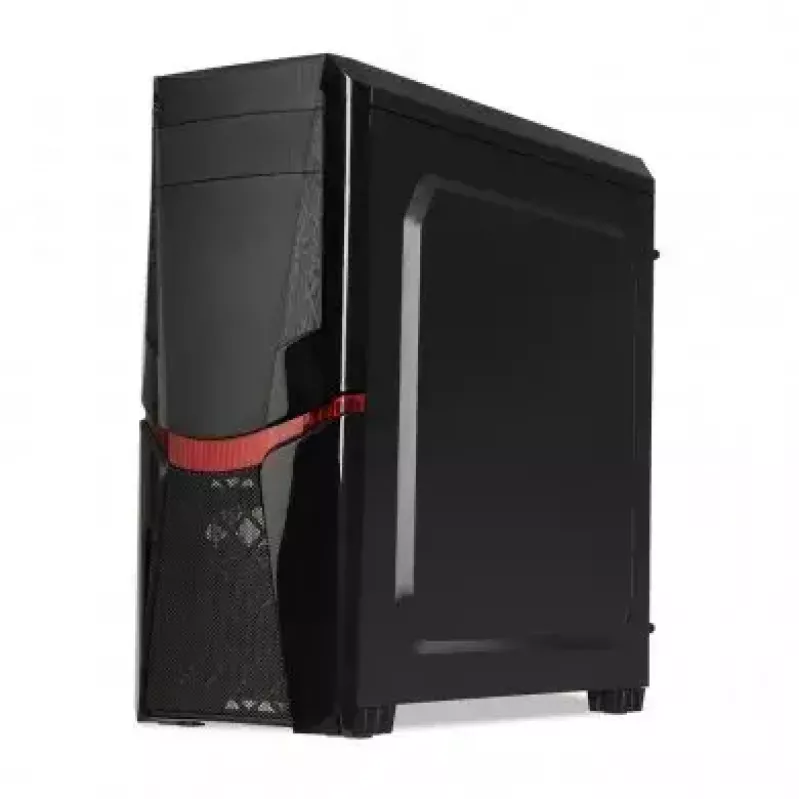 iBox Orcus X14 Midi Tower datora korpuss, ATX/Micro ATX/ITX, sānu logs, 2x 120 mm sarkani apgaismoti ventilatori, 3x 3,5 collu, 2x 2,5 collu, 1x 5,25 collu nodalījumi, USB 3.0, melns