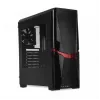 iBox Orcus X14 Midi Tower datora korpuss, ATX/Micro ATX/ITX, sānu logs, 2x 120 mm sarkani apgaismoti ventilatori, 3x 3,5 collu, 2x 2,5 collu, 1x 5,25 collu nodalījumi, USB 3.0, melns