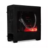 iBox Orcus X14 Midi Tower datora korpuss, ATX/Micro ATX/ITX, sānu logs, 2x 120 mm sarkani apgaismoti ventilatori, 3x 3,5 collu, 2x 2,5 collu, 1x 5,25 collu nodalījumi, USB 3.0, melns