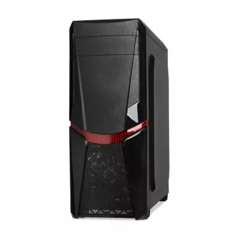 iBox Orcus X14 Midi Tower datora korpuss, ATX/Micro ATX/ITX, sānu logs, 2x 120 mm sarkani apgaismoti ventilatori, 3x 3,5 collu, 2x 2,5 collu, 1x 5,25 collu nodalījumi, USB 3.0, melns