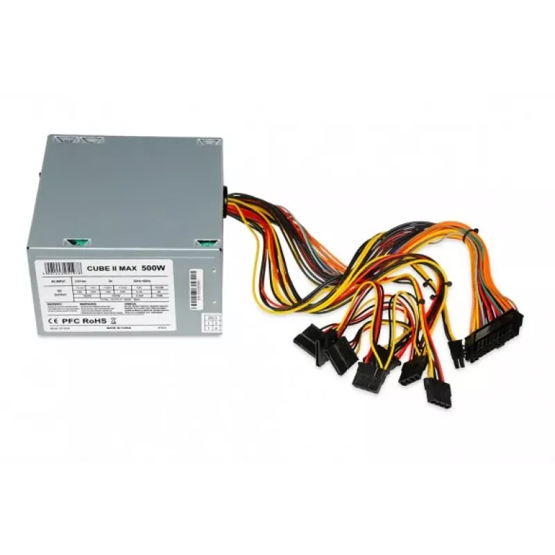IBOX Cube Ii barošanas bloks Unit 500 W 20+4 Pin ATX ATX Sudraba