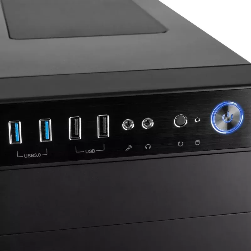 PC korpuss MODECOM Oberon Pro Midi Tower — melns, ATX/ITX/Micro ATX, rūdīts stikls, līdz 395 mm GPU