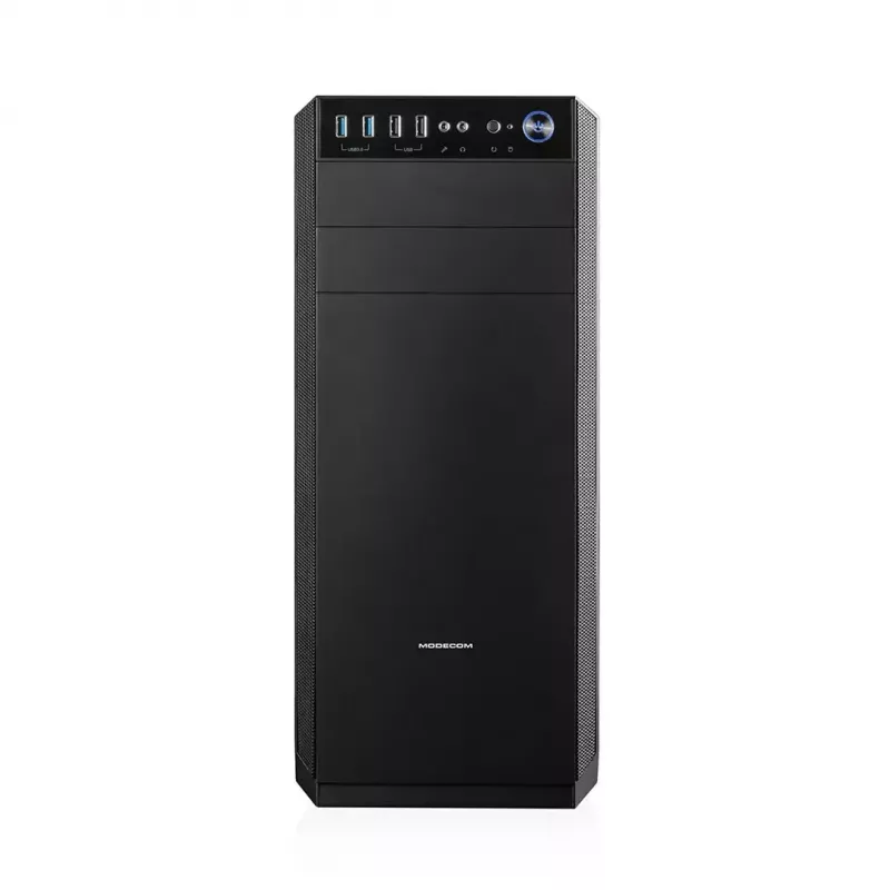 PC korpuss MODECOM Oberon Pro Midi Tower — melns, ATX/ITX/Micro ATX, rūdīts stikls, līdz 395 mm GPU