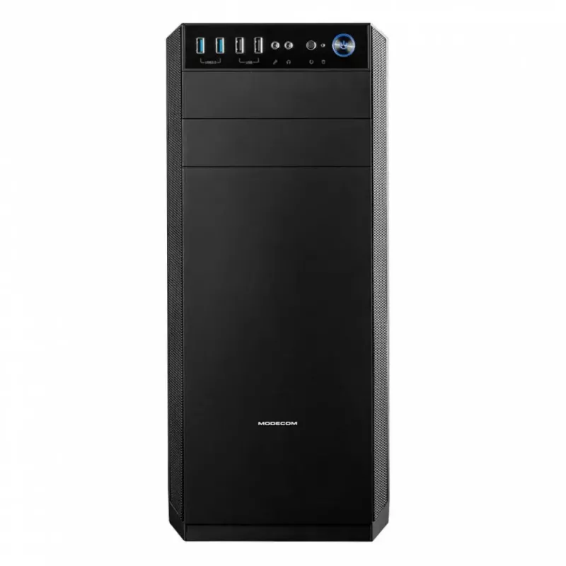 PC korpuss MODECOM Oberon Pro Midi Tower — melns, ATX/ITX/Micro ATX, rūdīts stikls, līdz 395 mm GPU