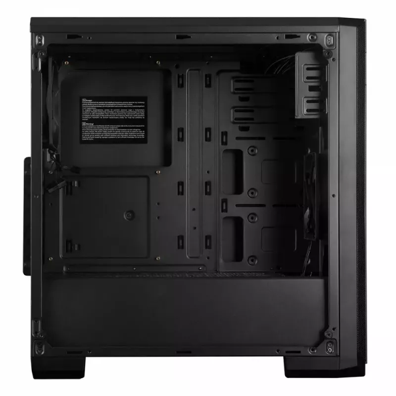 PC korpuss MODECOM Oberon Pro Midi Tower — melns, ATX/ITX/Micro ATX, rūdīts stikls, līdz 395 mm GPU