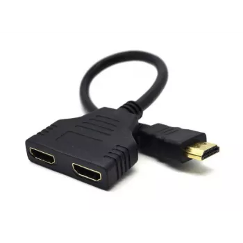 HDMI kabelis Gembird DSP-2PH4-04 — HDMI Type A vīrišķā tipa savienotājs uz 2× HDMI Type A sievišķā tipa savienotājiem, melns, taisni savienotāji