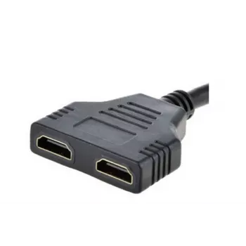 HDMI kabelis Gembird DSP-2PH4-04 — HDMI Type A vīrišķā tipa savienotājs uz 2× HDMI Type A sievišķā tipa savienotājiem, melns, taisni savienotāji