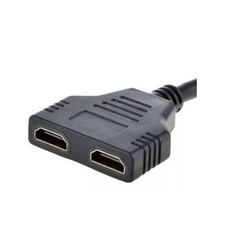HDMI kabelis Gembird DSP-2PH4-04 — HDMI Type A vīrišķā tipa savienotājs uz 2× HDMI Type A sievišķā tipa savienotājiem, melns, taisni savienotāji