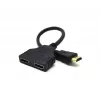 HDMI kabelis Gembird DSP-2PH4-04 — HDMI Type A vīrišķā tipa savienotājs uz 2× HDMI Type A sievišķā tipa savienotājiem, melns, taisni savienotāji