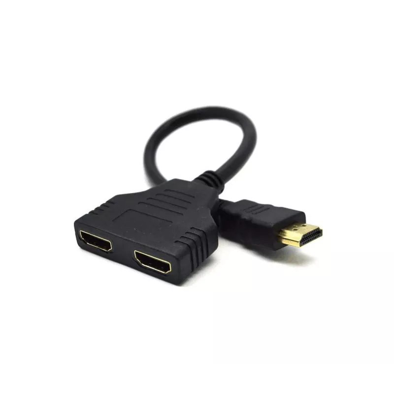 HDMI kabelis Gembird DSP-2PH4-04 — HDMI Type A vīrišķā tipa savienotājs uz 2× HDMI Type A sievišķā tipa savienotājiem, melns, taisni savienotāji