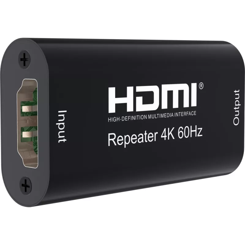 AV retranslators TECHLY IDATA-HDMI2-RIP4KT — HDMI 2.0, HDCP 2.2, 4096×2160, maks. attālums 40 m, melns