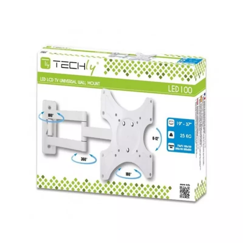 Techly ICA-LCD-2903WH TV sienas stiprinājums / statīvs 94 cm (37 collas) balts