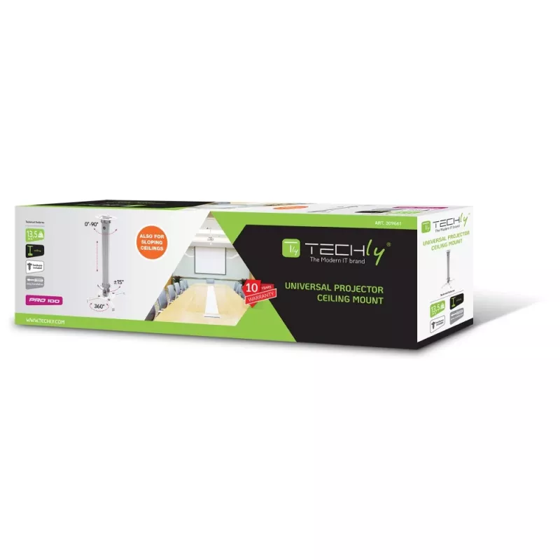 Techly Projectora griestu stiprinājuma pagarinājums 545–900 mm sudraba krāsā ICA-PM 18M