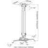 Techly Projectora griestu stiprinājuma pagarinājums 545–900 mm sudraba krāsā ICA-PM 18M