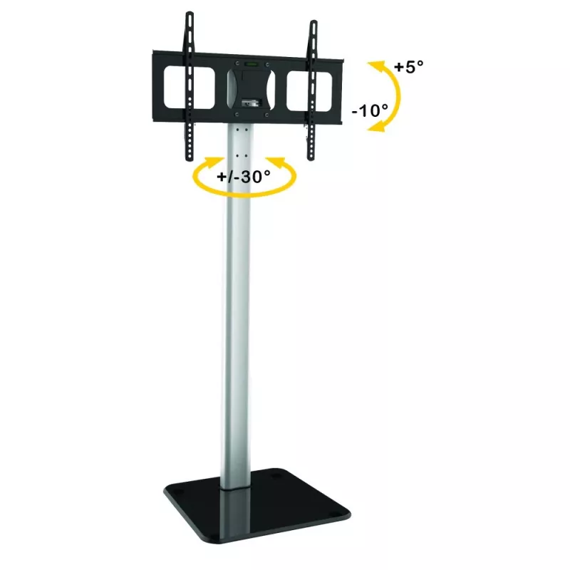 Techly ICA-TR11 TV stiprinājums/statīvs 177,8 cm (70 collas) Melns, Sudrabains