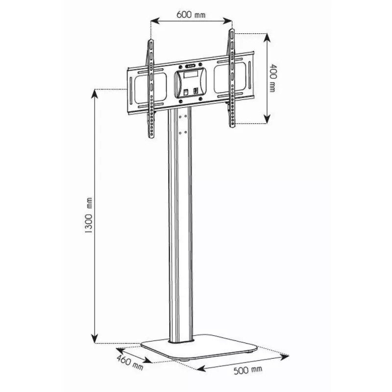 Techly ICA-TR11 TV stiprinājums/statīvs 177,8 cm (70 collas) Melns, Sudrabains