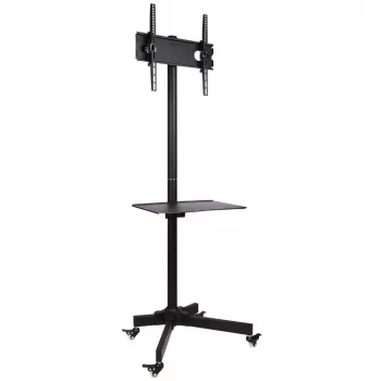 Techly Trolley Floor Stand LCD/LED/Plasma 23 inch-55 inch, 58.4 cm (23 inch), 139.7 cm (55 inch), 50 x 50 mm, 400 x 400 mm, -15 - 15°, Melns