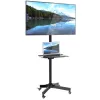 Techly Trolley Floor Stand LCD/LED/Plasma 23 inch-55 inch, 58.4 cm (23 inch), 139.7 cm (55 inch), 50 x 50 mm, 400 x 400 mm, -15 - 15°, Melns
