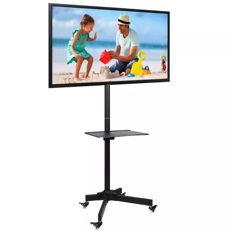 Techly Trolley Floor Stand LCD/LED/Plasma 23 inch-55 inch, 58.4 cm (23 inch), 139.7 cm (55 inch), 50 x 50 mm, 400 x 400 mm, -15 - 15°, Melns