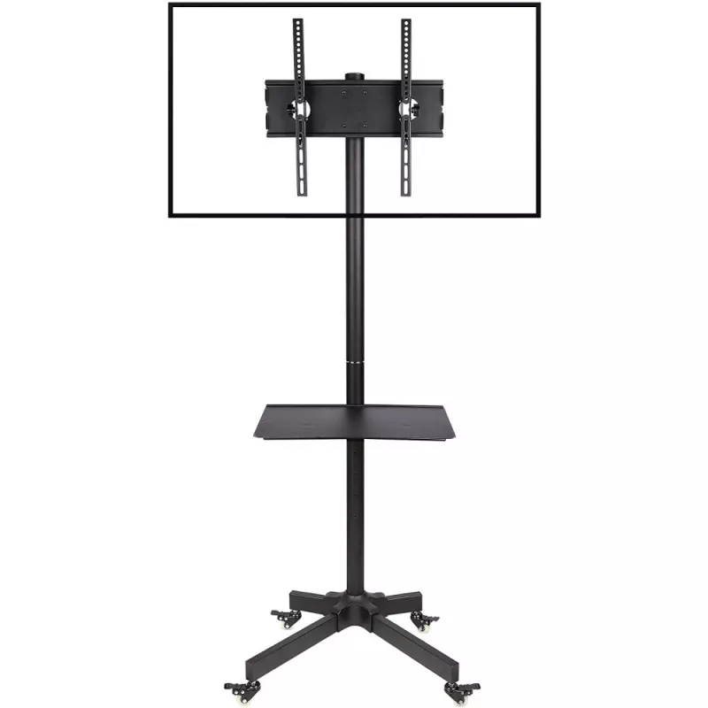 Techly Trolley Floor Stand LCD/LED/Plasma 23 inch-55 inch, 58.4 cm (23 inch), 139.7 cm (55 inch), 50 x 50 mm, 400 x 400 mm, -15 - 15°, Melns