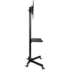 Techly Trolley Floor Stand LCD/LED/Plasma 23 inch-55 inch, 58.4 cm (23 inch), 139.7 cm (55 inch), 50 x 50 mm, 400 x 400 mm, -15 - 15°, Melns