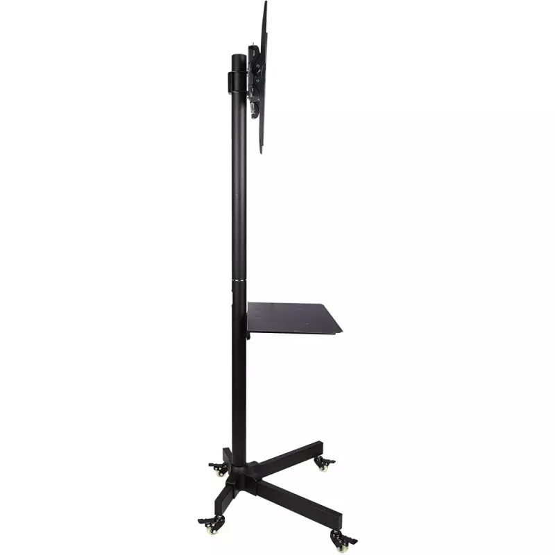 Techly Trolley Floor Stand LCD/LED/Plasma 23 inch-55 inch, 58.4 cm (23 inch), 139.7 cm (55 inch), 50 x 50 mm, 400 x 400 mm, -15 - 15°, Melns