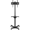 Techly Trolley Floor Stand LCD/LED/Plasma 23 inch-55 inch, 58.4 cm (23 inch), 139.7 cm (55 inch), 50 x 50 mm, 400 x 400 mm, -15 - 15°, Melns