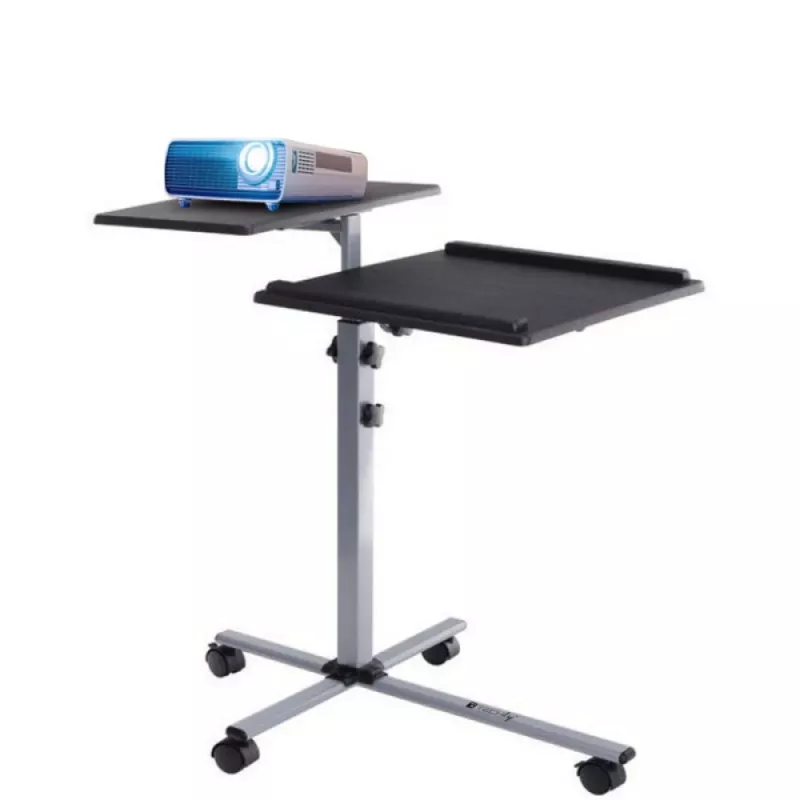 Portatīvā datora statīvs Techly Universal Adjustable Trolley piezīmjdatoram projektoram melns