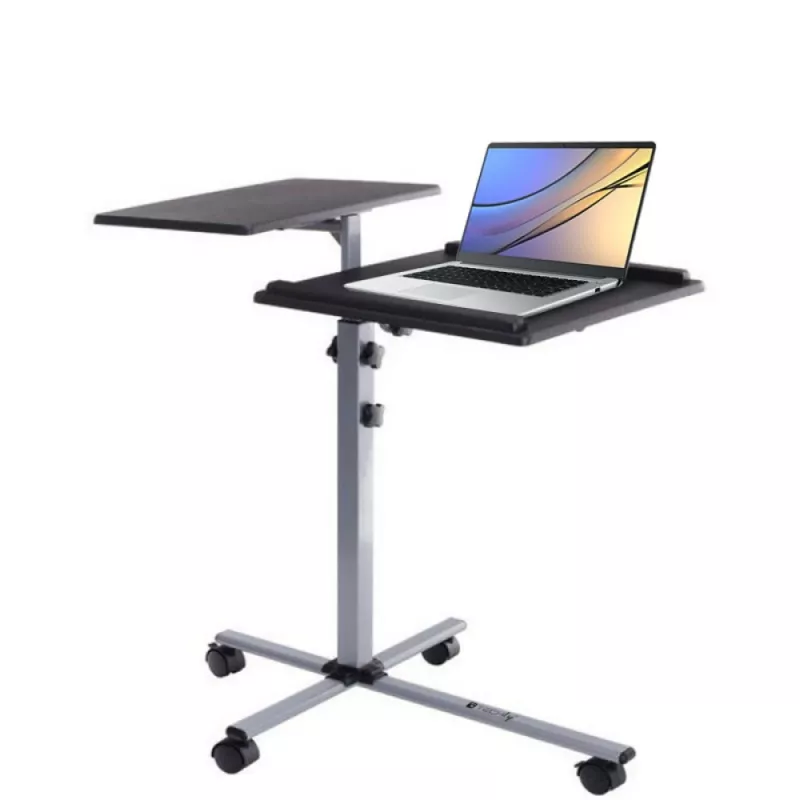 Portatīvā datora statīvs Techly Universal Adjustable Trolley piezīmjdatoram projektoram melns