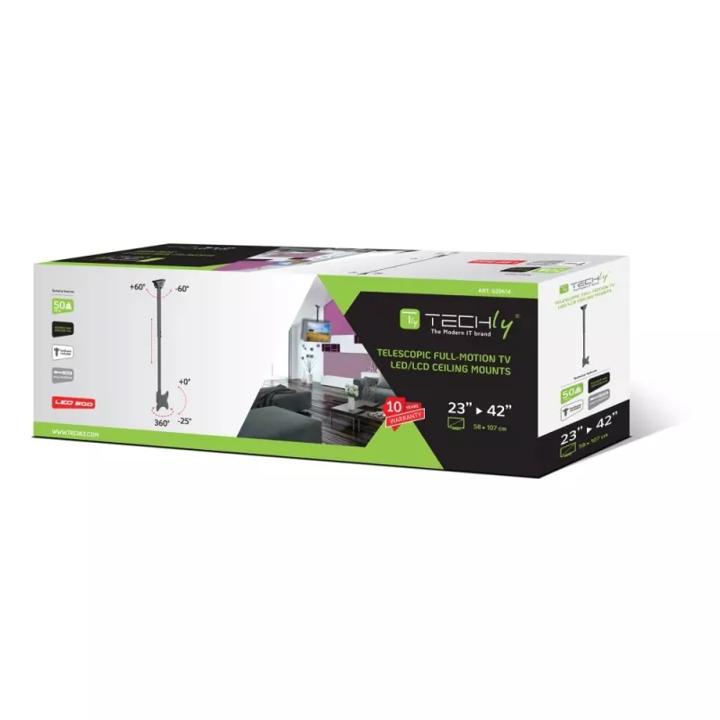 Techly teleskopisks griestu balsts līdz 1,6 m LED TV LCD 23-42 collas ICA-CPLB 922L