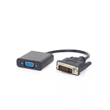 Video kabeļa adapteris Gembird DVI-D (vīrišķais) uz VGA (sievišķais) 0,2 m, melns