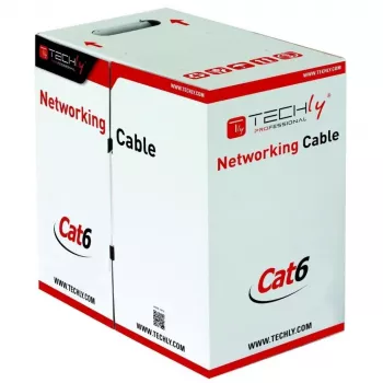 Tīkla kabelis TECHLY Cat6 U/UTP ITP6-CCA-305-BL, 305 m, 23 AWG ciets, 250 MHz, zils, PVC apvalks